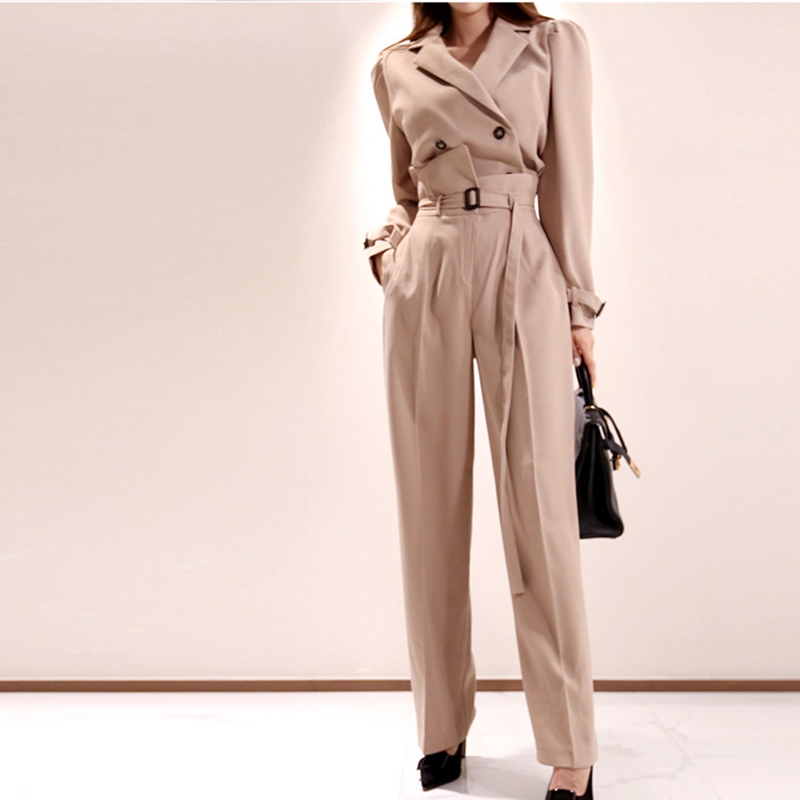 Fashion Office Ladies 2piece Pants Set Autumn Spring Women Bodycon Slim Blazers + High Waist Belt Work Pants Set, Khaki
Fashion Office Ladies 2piece Pants Set Autumn Spring Women Bodycon Slim Blazers + High Waist Belt Work Pants Set, Khaki