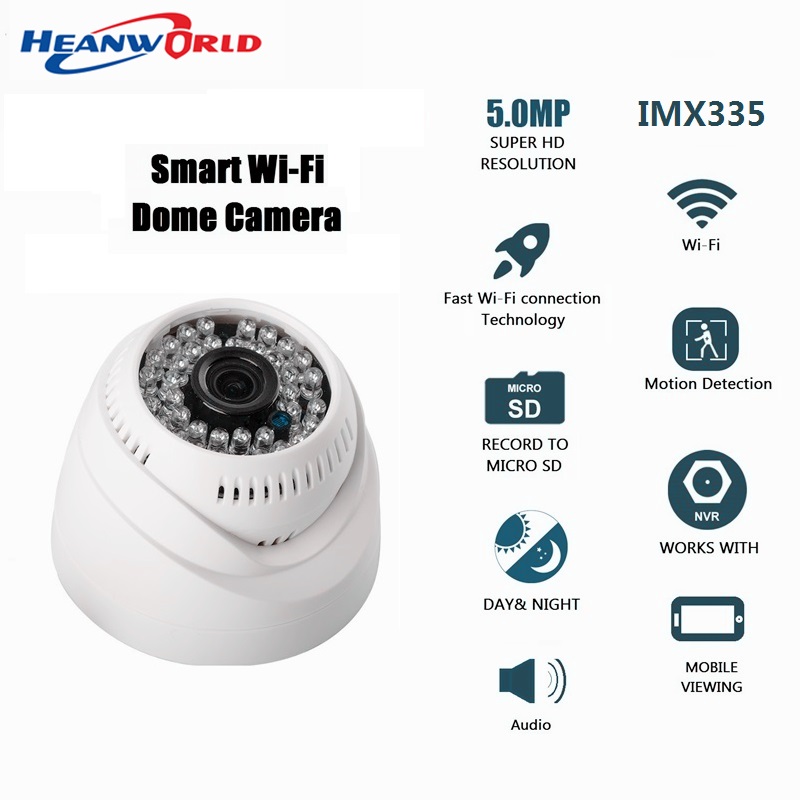 Sony IMX335 5MP WiFi Security Camera Wireless Surveillance Camera Audio IR Night Vision Motion Detection indoor Dome IP
Sony IMX335 5MP WiFi Security Camera Wireless Surveillance Camera Audio IR Night Vision Motion Detection indoor Dome IP