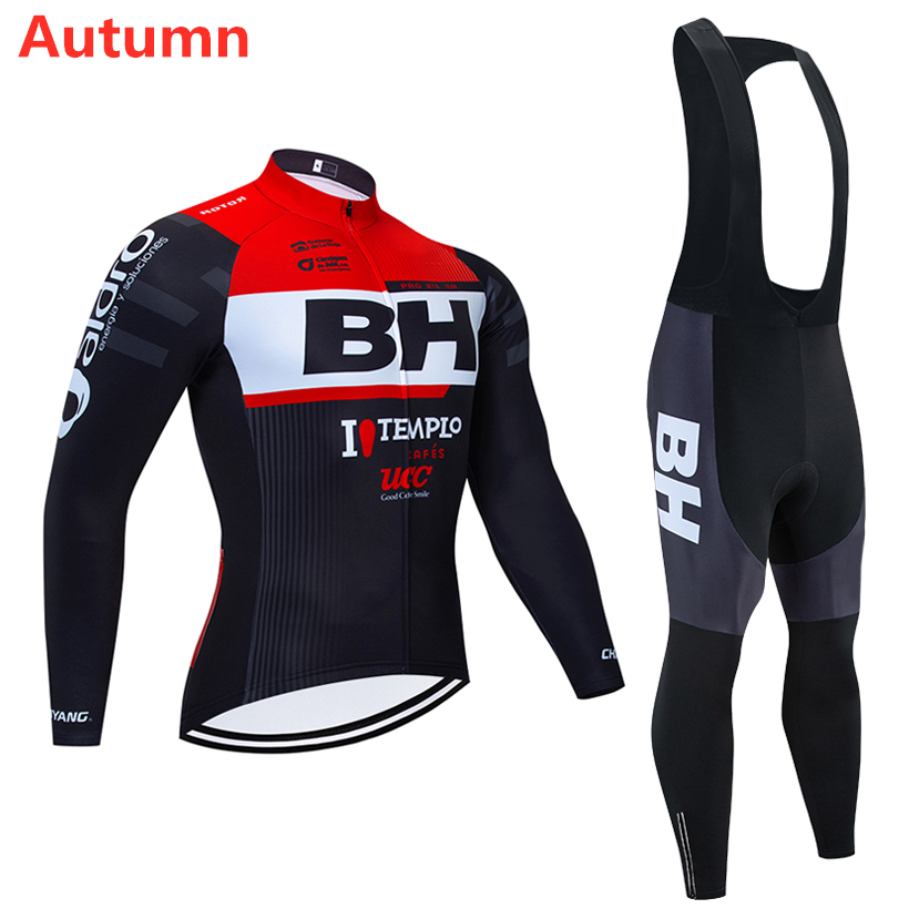 Tour de France 2020 équipe Pro Kit Automne Maillot cyclisme BH hommes / femmes manches longues Vêtements de vélo Kit Salopette Ropa Ciclismo