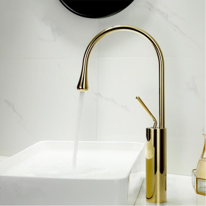 Bathroom Sink Faucets Basin Black Gold Faucet For Mixer Tall Taps Waterfall Single Hole Torneira