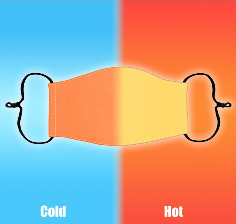 Magic color changing face mask according tempreture superfine fiber face covering adjustablue reusable washable breathable for men women