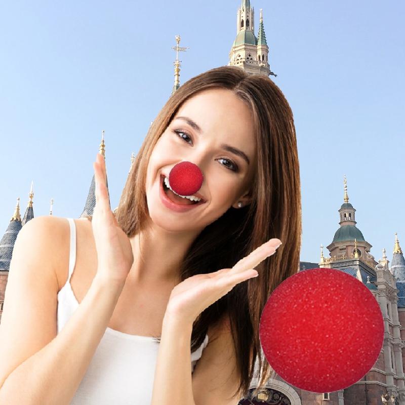 

2021 New Year 1pc Funny Foam Ball Red Sponge Foam Clown Magic Nose Costume Party Christmas Masquerade Cosplay Makeup Props