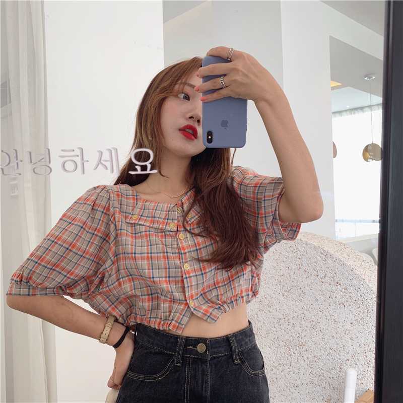 Vintage Plaid Short Sleeve Shirt Lady Tunic Women's Summer Shirts Kawaii Ulzzang Lovely Female Sweet Harajuku Cute Top for Women, Purple
Vintage Plaid Short Sleeve Shirt Lady Tunic Women's Summer Shirts Kawaii Ulzzang Lovely Female Sweet Harajuku Cute Top for Women, Purple