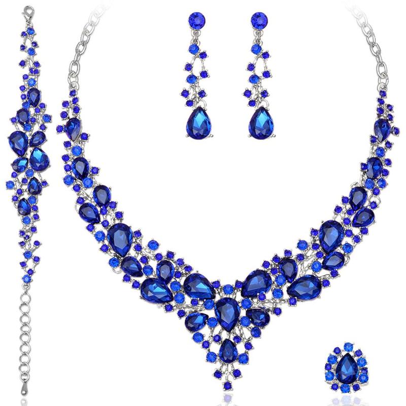 Women's Austrian Crystal Necklace Earrings Bracelet Ring Bridal Jewelry Sets for Brides Wedding Party Costume Accessories Gifts, As pic
Women's Austrian Crystal Necklace Earrings Bracelet Ring Bridal Jewelry Sets for Brides Wedding Party Costume Accessories Gifts, As pic
