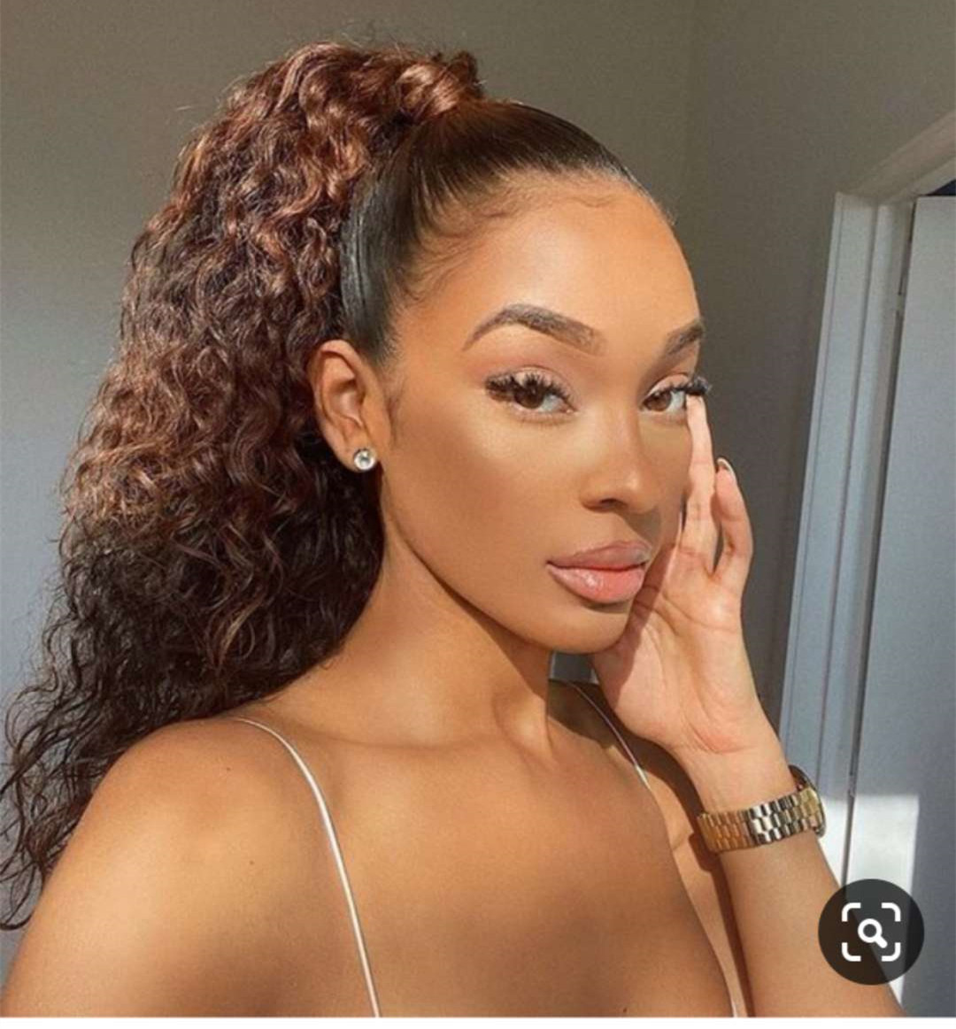 Ponytail Extension Long brown soft curly Drawstring Ponytail Extensions for Women brazilian Wavy Clip in Ponytail 14 Inch Hairpiece 140g