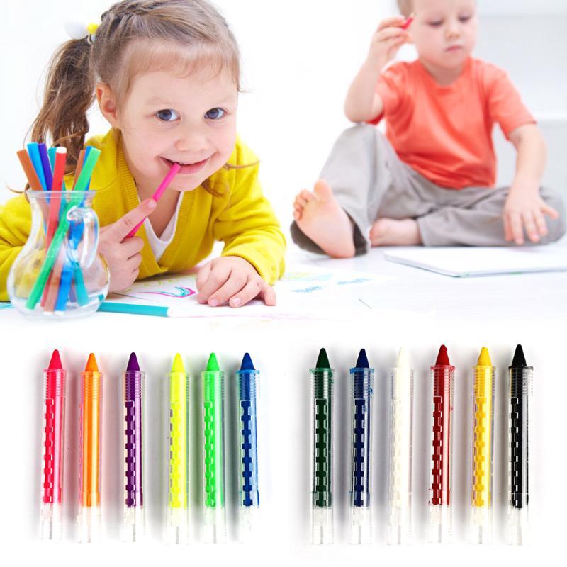 6 Colors Face Painting Crayon Pencils Splicing Structure Face Paint Crayon Body Painting Pen Stick For Children Party Makeup Tools