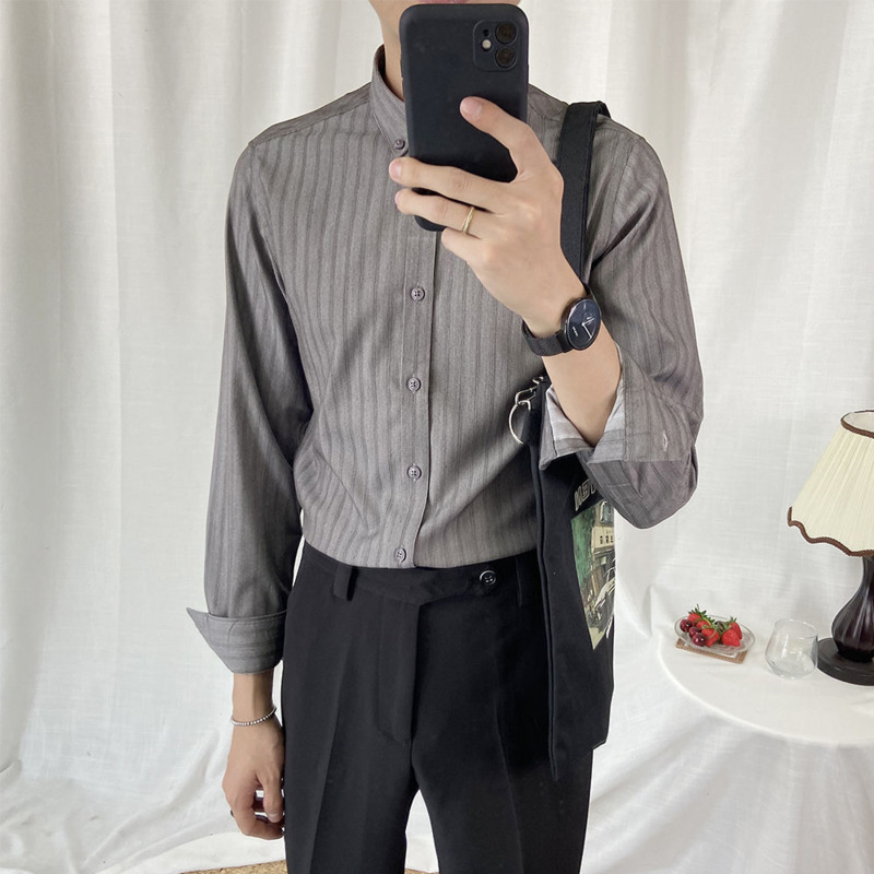 Korean Style Dress Shirt Men's Slim Stylish Business Casual Shirt Men Streetwear Wild Striped Long Sleeve Shirts Mens -3XL, Green
Korean Style Dress Shirt Men's Slim Stylish Business Casual Shirt Men Streetwear Wild Striped Long Sleeve Shirts Mens -3XL, Green
