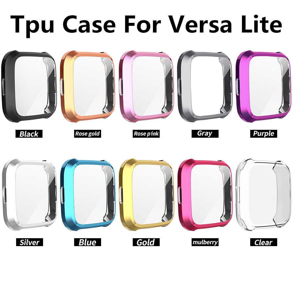 Tpu Protective Case Fitbit 3/Sense Watch Shell Cover Screen Protector For 1 Versa 2 /Sense Waterproof Anti Shock Bumper free shipping