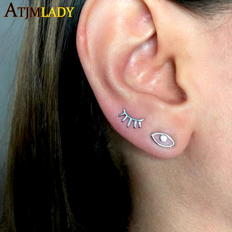 2020 New Arrival Evil Eyes Earring 100% 925 Sterling Silver Mini Zircon White Eyes eyebrows Small Stud Earrings women jewelry
2020 New Arrival Evil Eyes Earring 100% 925 Sterling Silver Mini Zircon White Eyes eyebrows Small Stud Earrings women jewelry