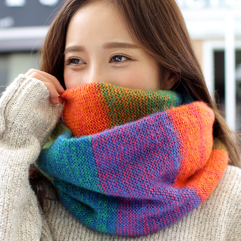 Factory Wholesale Rainbow Plaid For Women Ring Scarf Female Winter Neck Scarves LIC Knitted xaile Ladies Warm Collar Wool Scarf
Factory Wholesale Rainbow Plaid For Women Ring Scarf Female Winter Neck Scarves LIC Knitted xaile Ladies Warm Collar Wool Scarf
