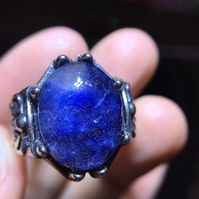 Genuine Natural Blue Dumortierite Rutilated Quartz Crystal Silver Adjustable Ring 15/12mm Woman Men Stone Rings Jewelry
Genuine Natural Blue Dumortierite Rutilated Quartz Crystal Silver Adjustable Ring 15/12mm Woman Men Stone Rings Jewelry