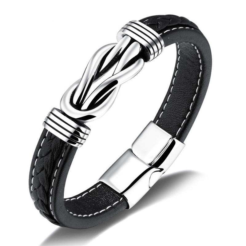 Genuine Leather Unique Knot Shape Men Bracelets White Stitch Line Design Magnet Buckle Male Wrap Birthday Party Gift
Genuine Leather Unique Knot Shape Men Bracelets White Stitch Line Design Magnet Buckle Male Wrap Birthday Party Gift