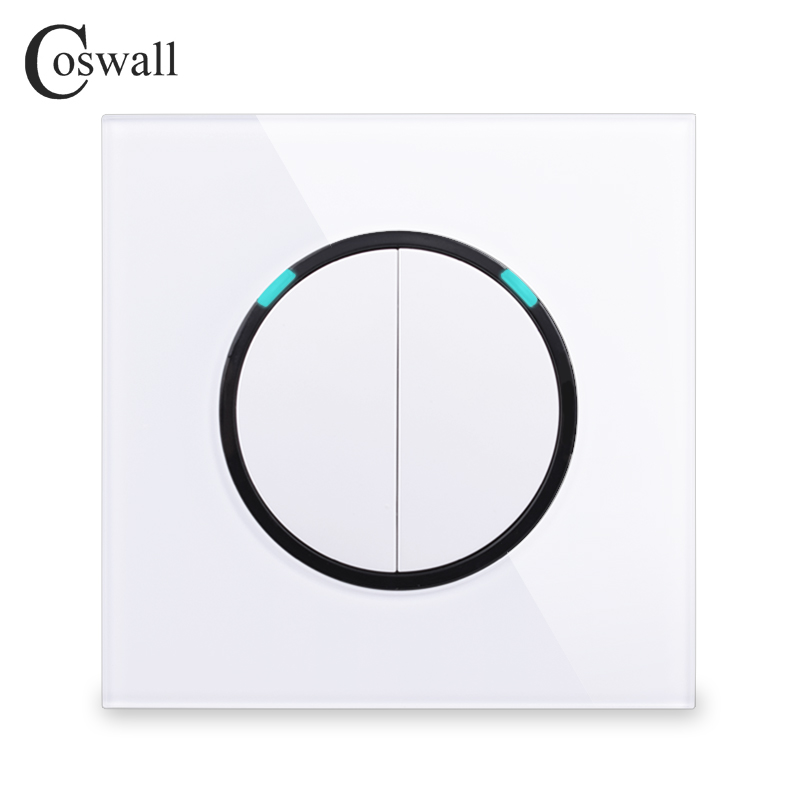 Coswall Glass Panel 2 Gang 2 Way Random Click On / Off Pass Through Wall Light Switch Switched With LED Indicator R11 Series
Coswall Glass Panel 2 Gang 2 Way Random Click On / Off Pass Through Wall Light Switch Switched With LED Indicator R11 Series
