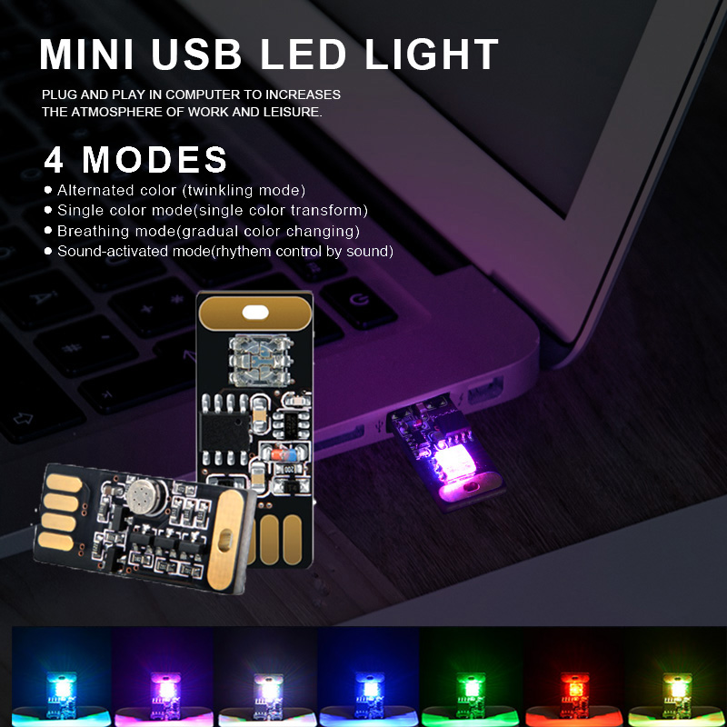 2pcs/lot 7 colors Car Mini USB Ambient Light LED Atmosphere Lights Decorative Lamp Emergency Lighting Universal PC Portable Plug
2pcs/lot 7 colors Car Mini USB Ambient Light LED Atmosphere Lights Decorative Lamp Emergency Lighting Universal PC Portable Plug