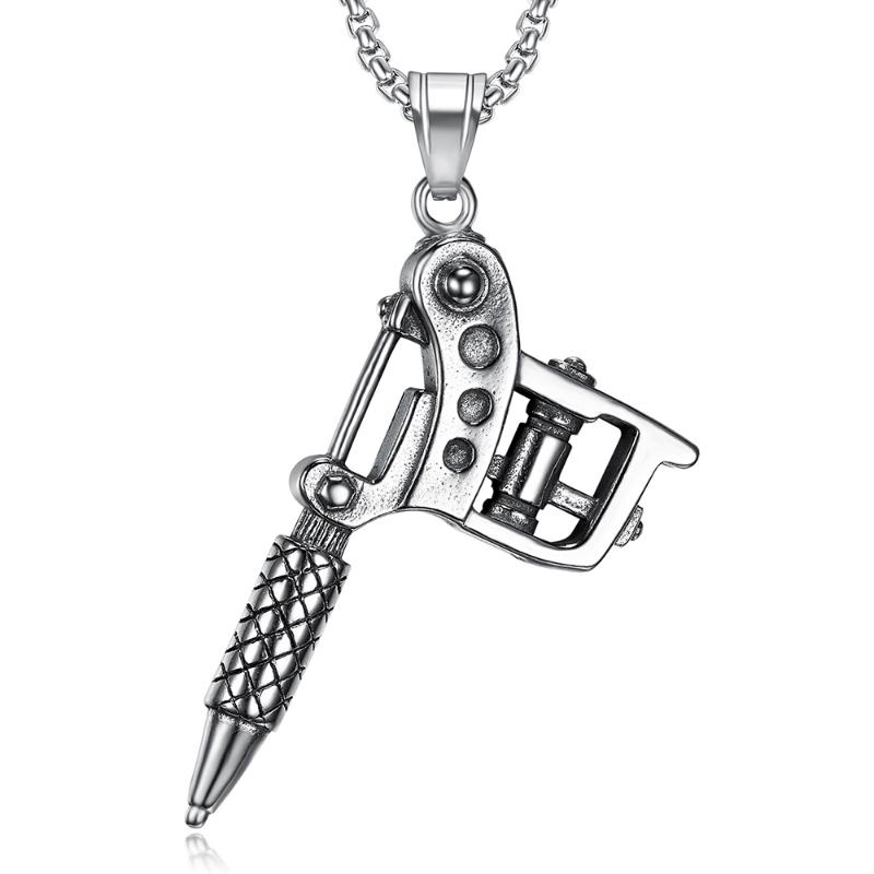 Stainless Steel Vintage Tattoo Machine Pendant Necklace Fashion Trend Punk Rock Biker Tattoo Necklaces Jewelry Gift For Him
Stainless Steel Vintage Tattoo Machine Pendant Necklace Fashion Trend Punk Rock Biker Tattoo Necklaces Jewelry Gift For Him