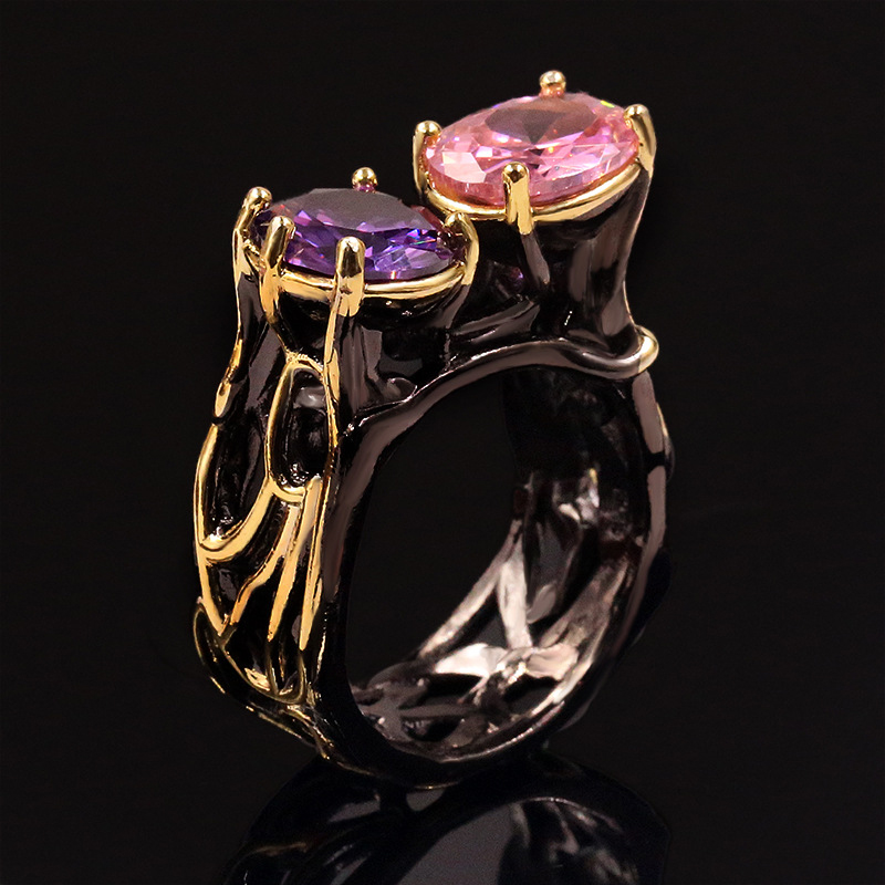 Creative Black Gold color Geometric Curve finger rings for women Sparking Purple Pin Zircon Ladies Girls party jewelry Bague
Creative Black Gold color Geometric Curve finger rings for women Sparking Purple Pin Zircon Ladies Girls party jewelry Bague