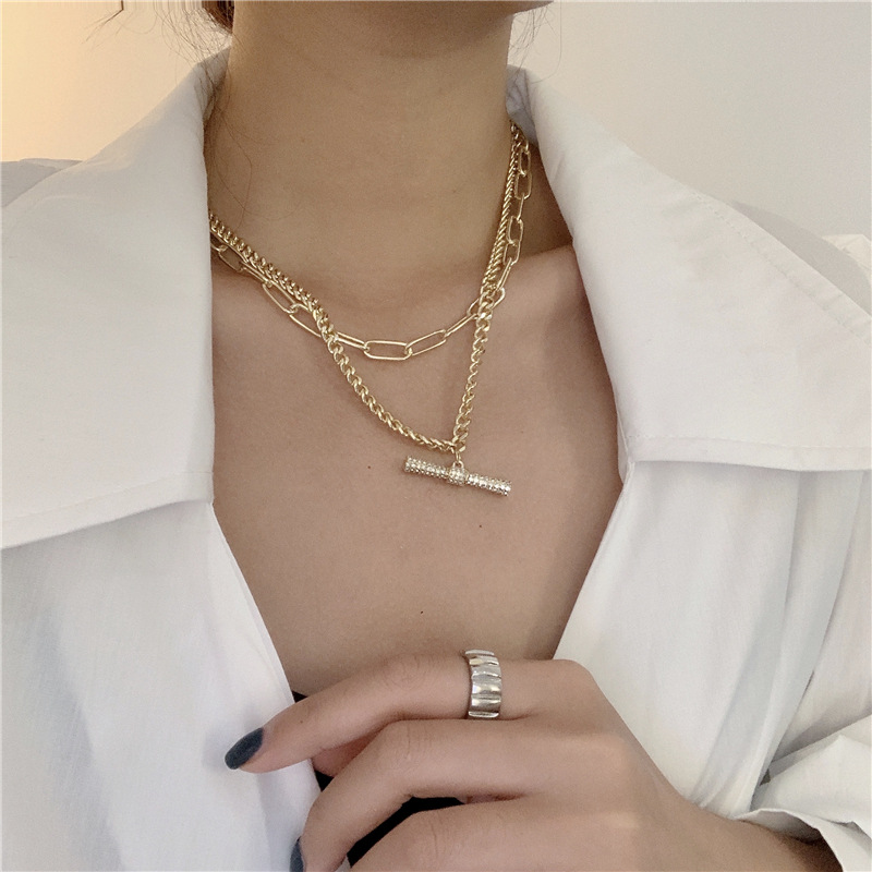 Hiphop Crystal T bands Pendant Necklaces for Women Punk Jewelry Multi Chains Chokers Necklaces Statement Chunky Necklace 2020
Hiphop Crystal T bands Pendant Necklaces for Women Punk Jewelry Multi Chains Chokers Necklaces Statement Chunky Necklace 2020