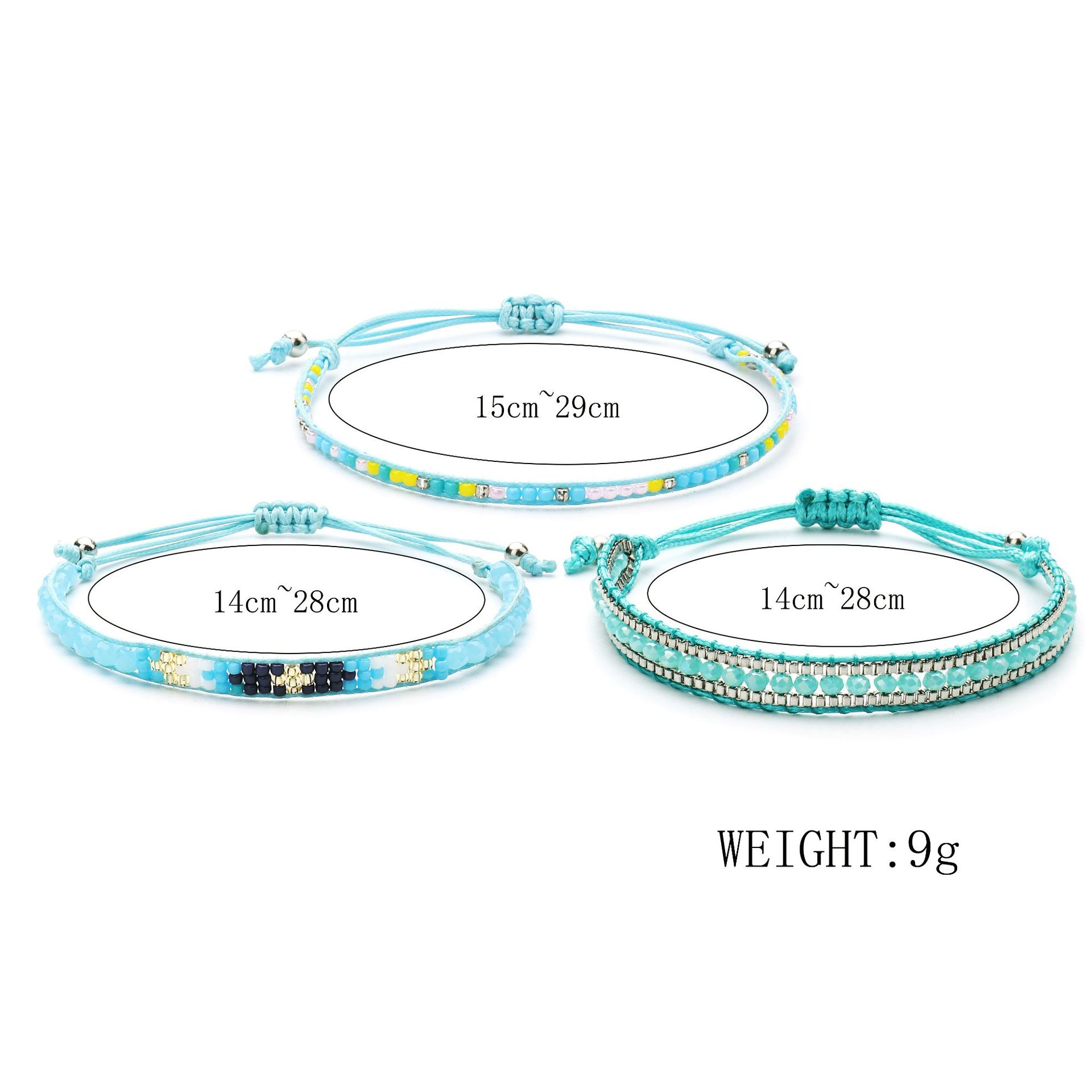 Bohemian Crystal Beads Friendship Braided Rope Bracelets for Women Charms Cotton Weave Rope Chain Bracelet Men Jewelry New