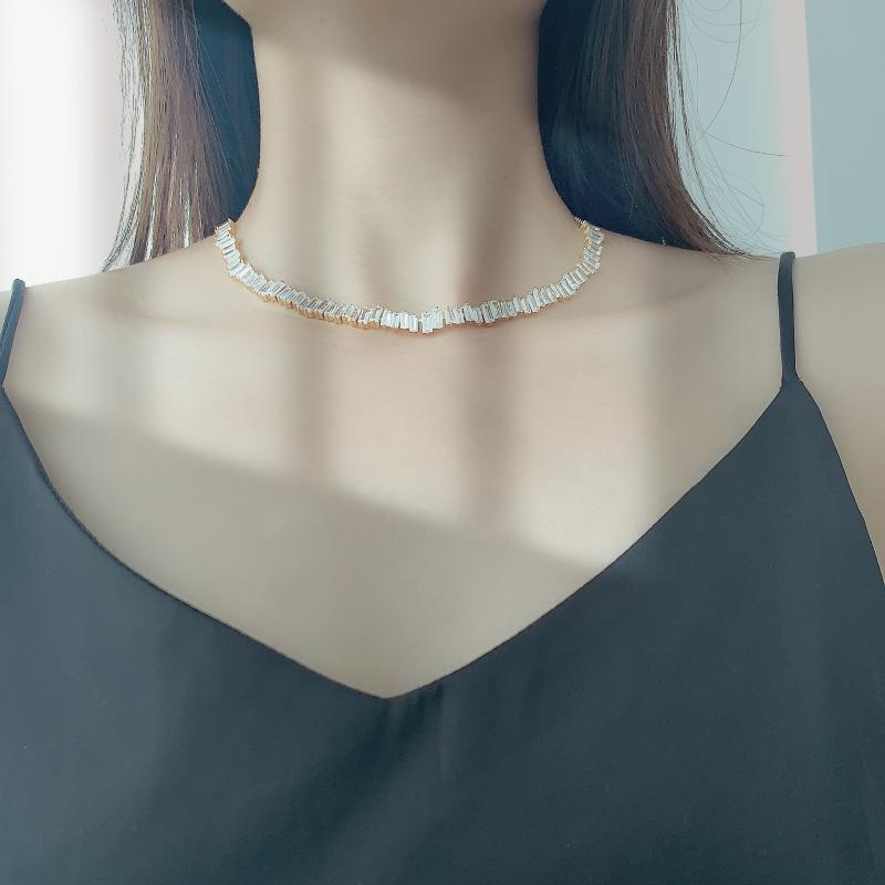 Popular cubic zirconia Brand Baguette choker necklace for Women adjustable length trendy geometric chokers necklaces IN01
Popular cubic zirconia Brand Baguette choker necklace for Women adjustable length trendy geometric chokers necklaces IN01