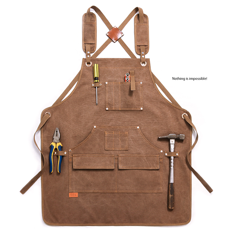 BBQ Canvas Apron Bib Chef Kitchen Apron for Women Men Painter Barista Bartender Pockets home barber Cafe Restaurant Tool Aprons