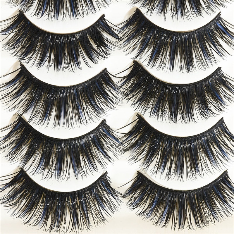 5 Pairs Mink False Eyelashes Blue & Black Color Natural Long Thick Cross Fake Eyelash Extension Handmade Curly Eye Lashes Makeup
5 Pairs Mink False Eyelashes Blue & Black Color Natural Long Thick Cross Fake Eyelash Extension Handmade Curly Eye Lashes Makeup