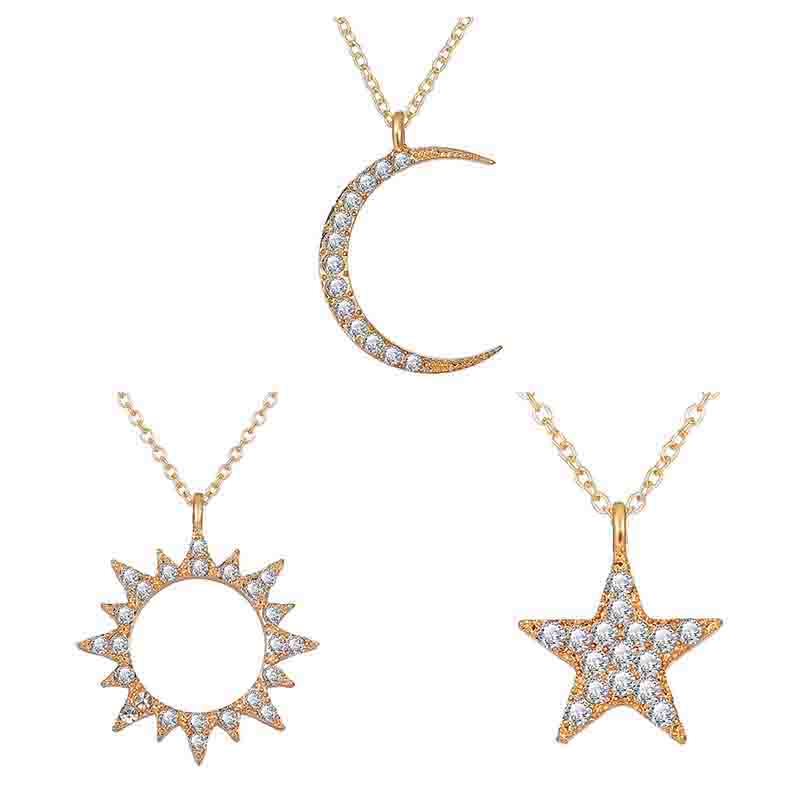 Crystal Gold Pendant Necklaces For Women Girls Fashion Moon Star Sun Necklace Choker Custom Jewelry Best Friend Gift
Crystal Gold Pendant Necklaces For Women Girls Fashion Moon Star Sun Necklace Choker Custom Jewelry Best Friend Gift