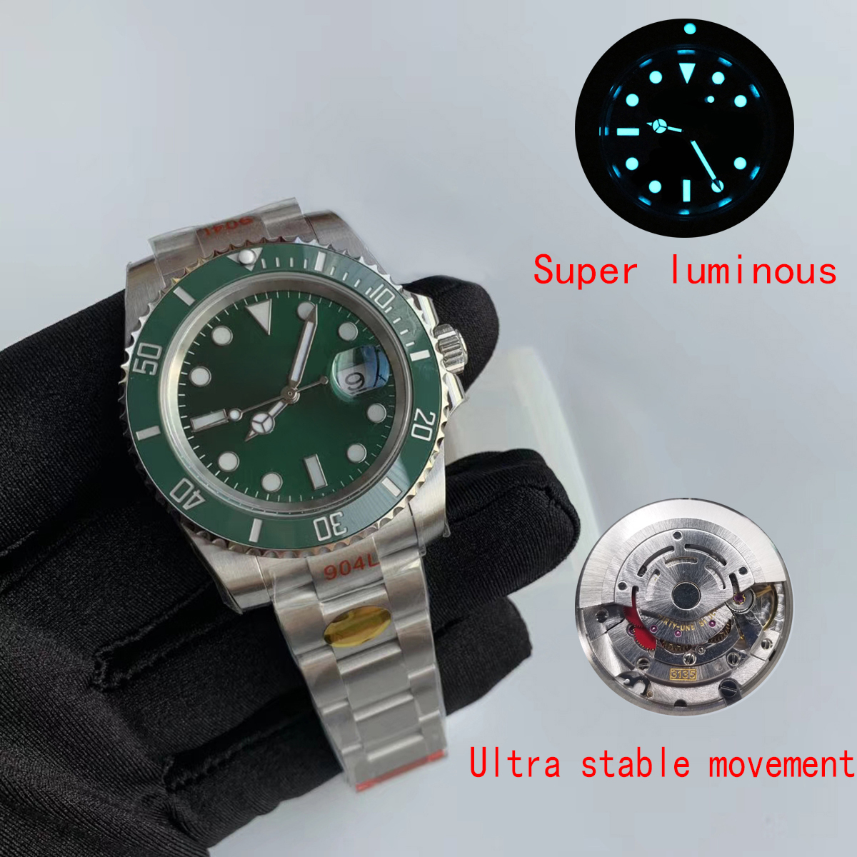 Sports mens watch imported automatic 3135 watch ceramic bezel super bright diving sports waterproof 904L sliding buckle steel men watch, Gray
Sports mens watch imported automatic 3135 watch ceramic bezel super bright diving sports waterproof 904L sliding buckle steel men watch, Gray