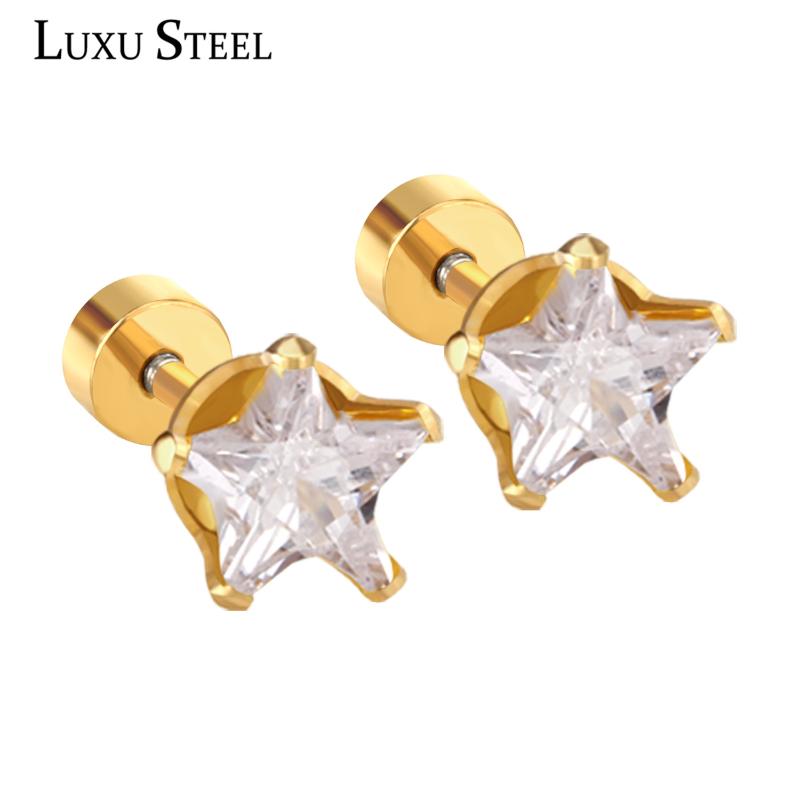 Stud LUXUSTEEL Small Earrings Stainless Steel Star Cubic Zirconia For Women Girl Anti-allergy Jewelry Party
Stud LUXUSTEEL Small Earrings Stainless Steel Star Cubic Zirconia For Women Girl Anti-allergy Jewelry Party