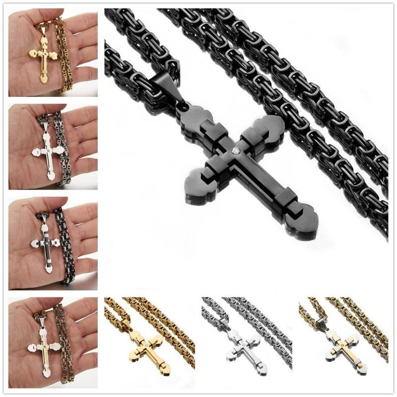 5mm Stainless Steel Silver Color Golden Black Men Gift Byzantine Chain Christian Jesus Cross Crucifix Pendant Necklace 18"-40
5mm Stainless Steel Silver Color Golden Black Men Gift Byzantine Chain Christian Jesus Cross Crucifix Pendant Necklace 18"-40