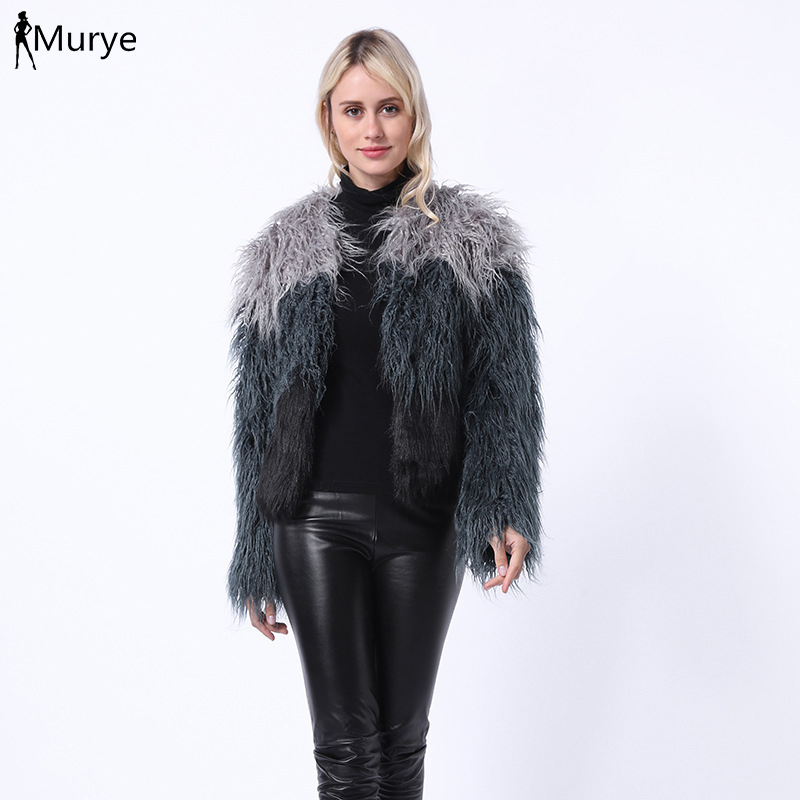 Winter woman coat faux fur thicken patchwork grey hairy teddy jacket fur fluffy outwear gradient fashion female plush overcoat, Gray
Winter woman coat faux fur thicken patchwork grey hairy teddy jacket fur fluffy outwear gradient fashion female plush overcoat, Gray