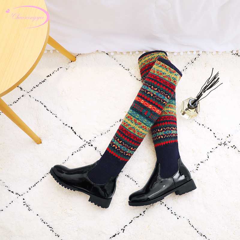 Riding boots woman sexy pointed over-the-knee boots fashion color matching black white high-heeled chunky women's shoes, Blue paint
Riding boots woman sexy pointed over-the-knee boots fashion color matching black white high-heeled chunky women's shoes, Blue paint