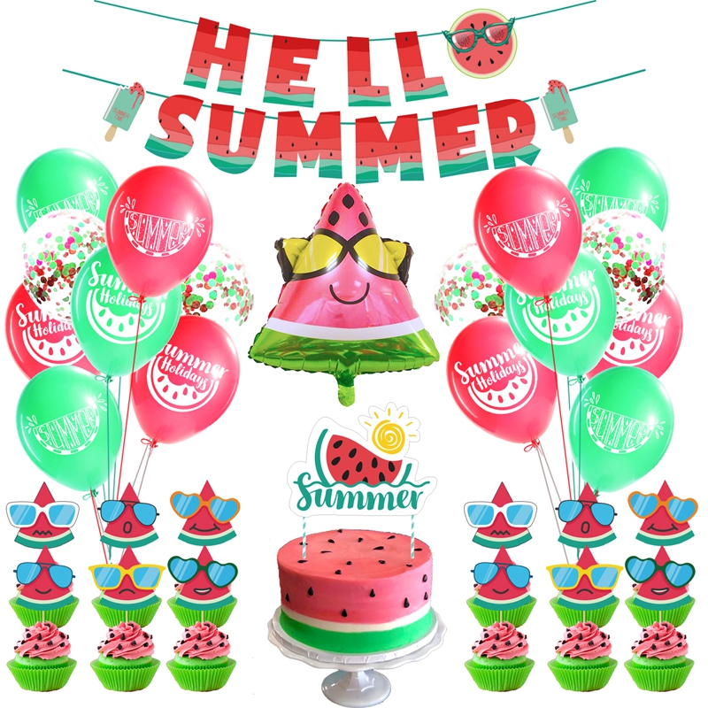 Hello Summer Hawaiian Theme Party Decorations Fruit Flag Cake Tools Aluminum Balloon Party Decoration Baby Shower Decorations
Hello Summer Hawaiian Theme Party Decorations Fruit Flag Cake Tools Aluminum Balloon Party Decoration Baby Shower Decorations