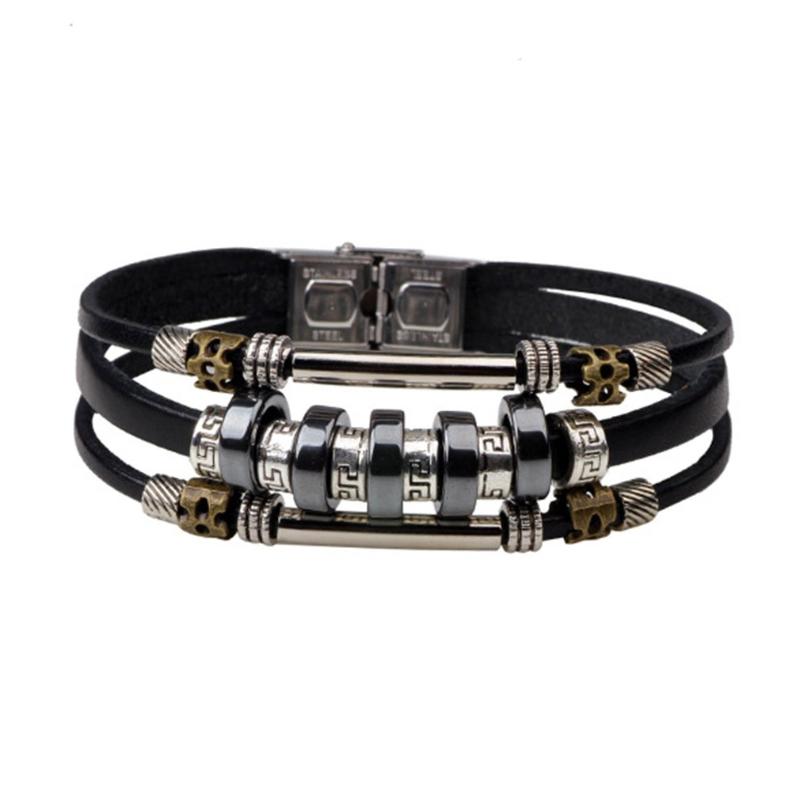 Multi-layer Leather Bracelet Vintage Bohemian Wood Waxed Cord Bangle Beaded Wristbands For Men Women
Multi-layer Leather Bracelet Vintage Bohemian Wood Waxed Cord Bangle Beaded Wristbands For Men Women
