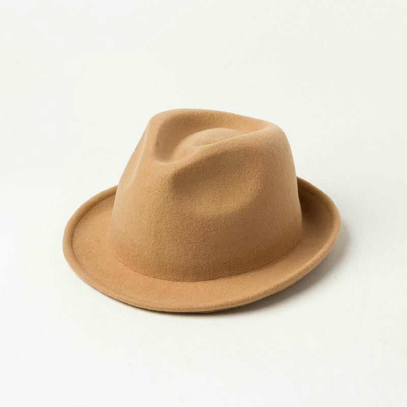 Wool Fedora Hat Autumn Winter Hats For Women Men Unisex Flanging Fashion Jazz Cap Felt Hats Top Vintage Ladies Red Black