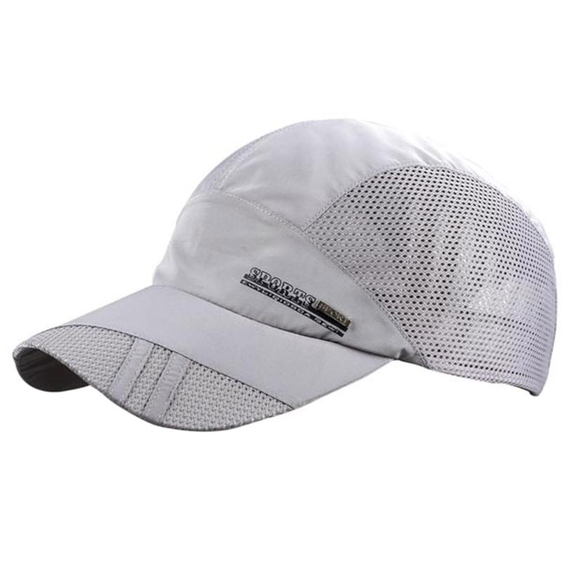 Breathable Mesh Sun Hats Cap Quick Drying Hats For Men Blue gray