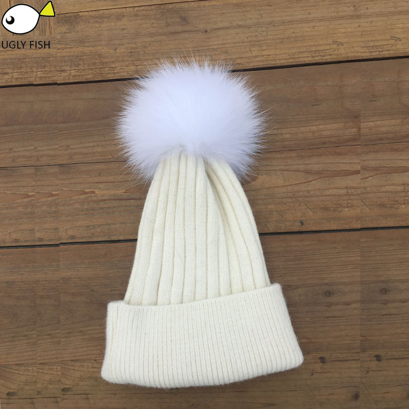 Skullies & Beanies knit ski and beanie pompon women winter pompon hat for women hat knitted winter cap fur knitted
