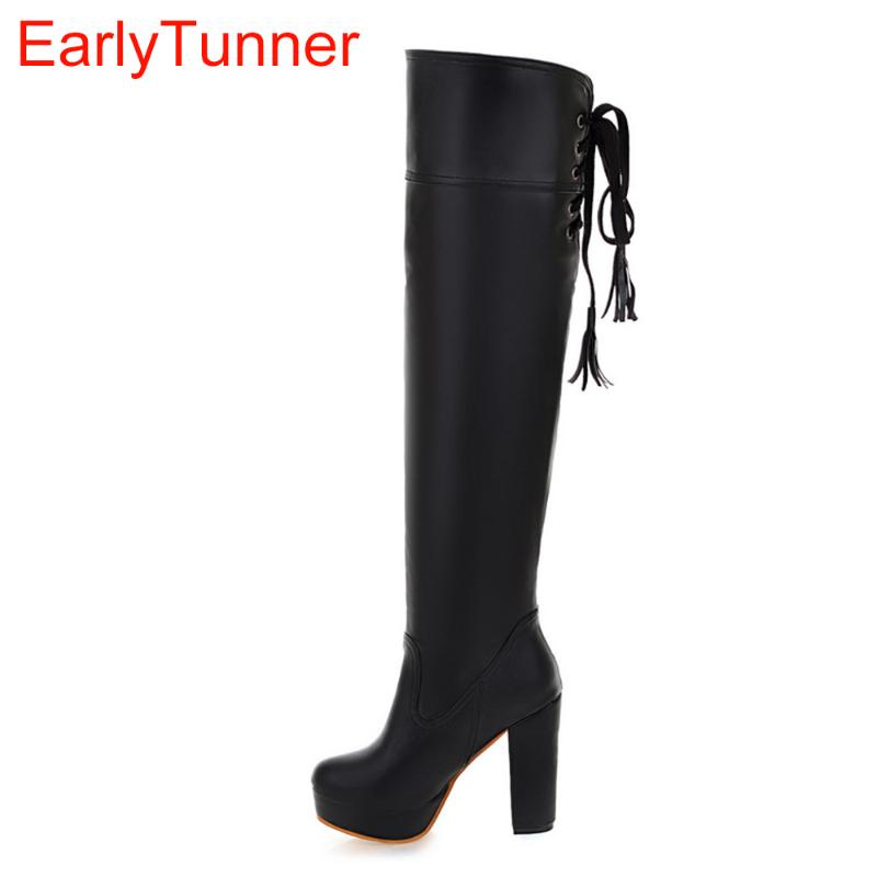 New Fashion Black Brown Women Over Knee Thigh High Motorcycle Boots Ladies Shoes AI115 Platform High Heels Plus Big size 10 43
New Fashion Black Brown Women Over Knee Thigh High Motorcycle Boots Ladies Shoes AI115 Platform High Heels Plus Big size 10 43