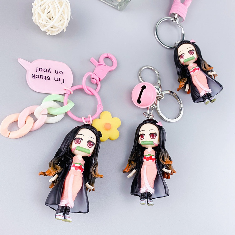 Anime Demon Slayer Keychain Cute Brinco Blade Of Ghost PVC Key Chain Kamado Tanjirou Cosplay Pompom Yaiba Keyring Pendant
Anime Demon Slayer Keychain Cute Brinco Blade Of Ghost PVC Key Chain Kamado Tanjirou Cosplay Pompom Yaiba Keyring Pendant