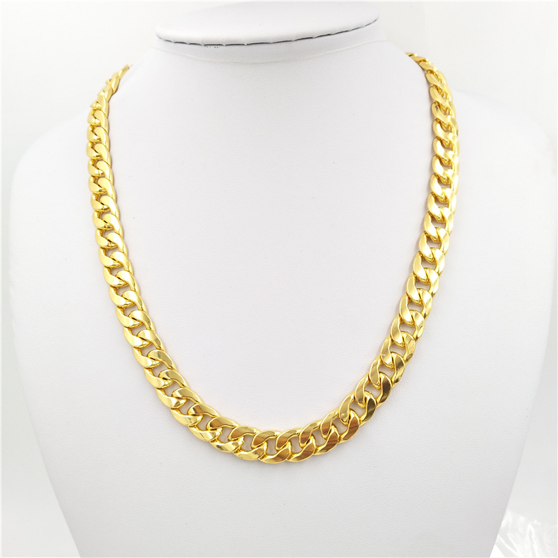 Wholesale mens necklace Miami Cuban Link Chain Necklace 1cm Silver/Gold Color Curb Chain For Men Jewelry