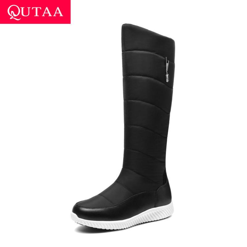 QUTAA 2021 Winter Keep Warm Snow Boots Casual Round Toe Slip on Knee High Boots Down PU Wedge Heel Long Big Size 35-43, Black
QUTAA 2021 Winter Keep Warm Snow Boots Casual Round Toe Slip on Knee High Boots Down PU Wedge Heel Long Big Size 35-43, Black