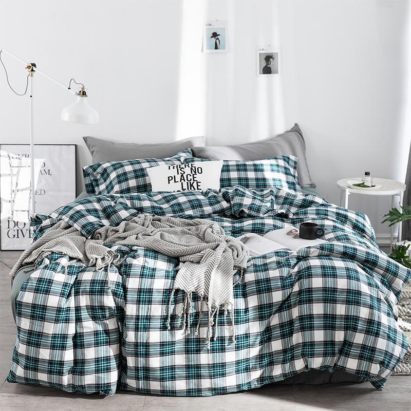 42 100%Cotton Soft Bedclothes King Queen size Bedding Sets Plaid Bed sheet Duvet cover Fitted sheet Pillowcase ropa de cama, Bedding set 4
42 100%Cotton Soft Bedclothes King Queen size Bedding Sets Plaid Bed sheet Duvet cover Fitted sheet Pillowcase ropa de cama, Bedding set 4