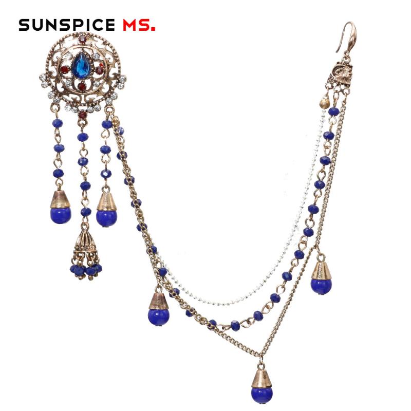 SUNSPICE MS Vintage Long Drop Earrings Link Headdress Natural Stone Bead Chain Women Wedding Jewelry Bun Wholesale 2020, Silver
SUNSPICE MS Vintage Long Drop Earrings Link Headdress Natural Stone Bead Chain Women Wedding Jewelry Bun Wholesale 2020, Silver