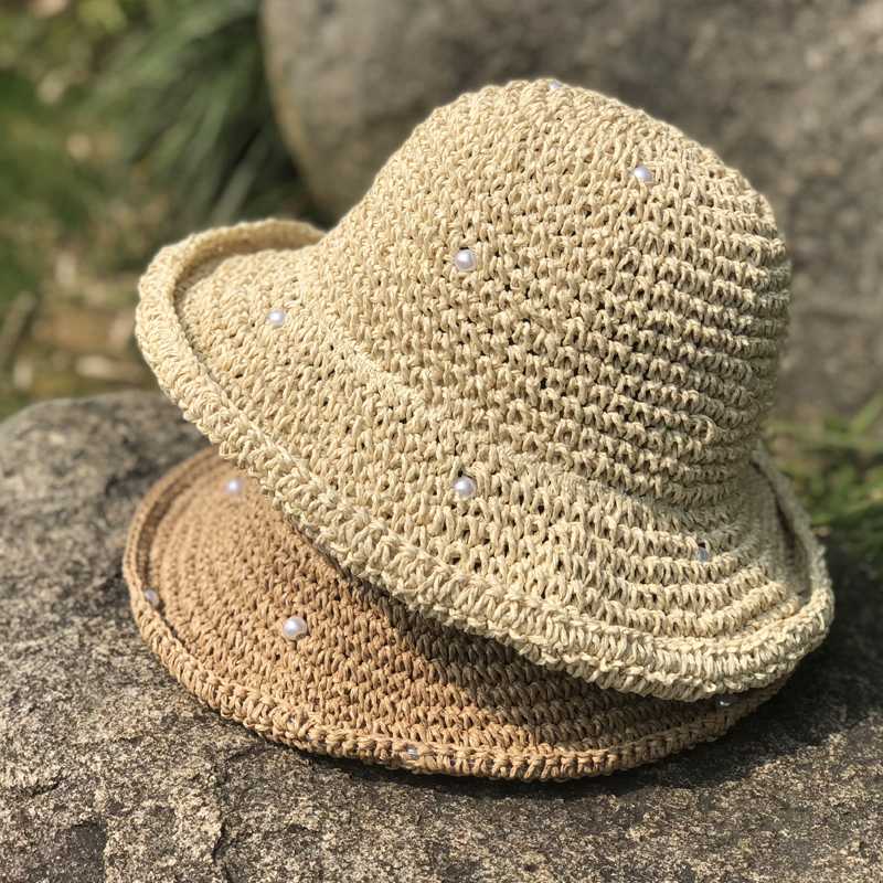Summer Curling Pearl Knitted Straw Hat Women Outdoors Travel Sun Hats Sweet All Match Beach Casual Dome Caps Collapsible 55-58cm, Black
Summer Curling Pearl Knitted Straw Hat Women Outdoors Travel Sun Hats Sweet All Match Beach Casual Dome Caps Collapsible 55-58cm, Black