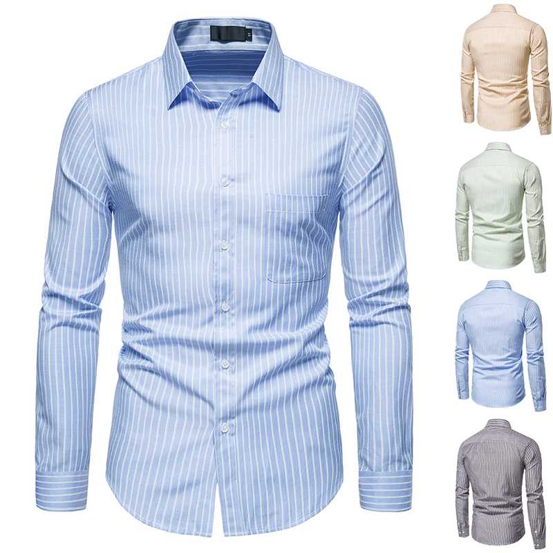 Long Sleeve men shirt Fashion Spring Summer Casual Stripe Men Shirt Cotton Slim Fit Stand Collar Shirts, Black
Long Sleeve men shirt Fashion Spring Summer Casual Stripe Men Shirt Cotton Slim Fit Stand Collar Shirts, Black