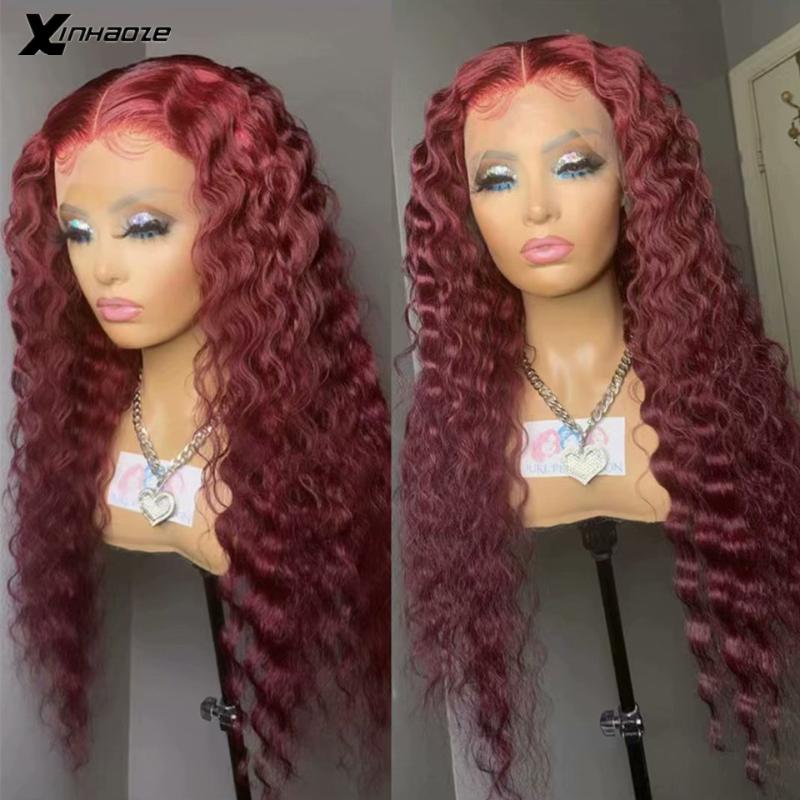 Dark 99J Burgundy Deep Wave Lace Front Human Hair Wigs With Baby Hair Middle Part 13*4/13*6 180 Density Curly Lace Wig For Women, 13x4 middle part wig
Dark 99J Burgundy Deep Wave Lace Front Human Hair Wigs With Baby Hair Middle Part 13*4/13*6 180 Density Curly Lace Wig For Women, 13x4 middle part wig