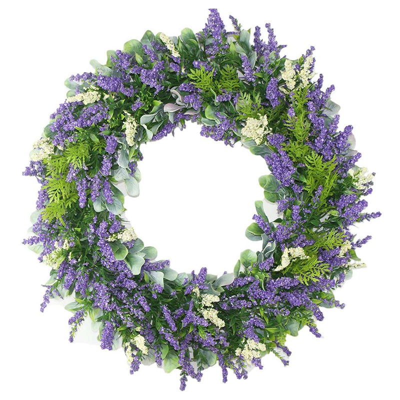 Lavender Wreaths,Artificial Green Leaves Wreath for Arrangements Front Door Wall Farmhouse Home Decor Fall Round Purple, Multi
Lavender Wreaths,Artificial Green Leaves Wreath for Arrangements Front Door Wall Farmhouse Home Decor Fall Round Purple, Multi