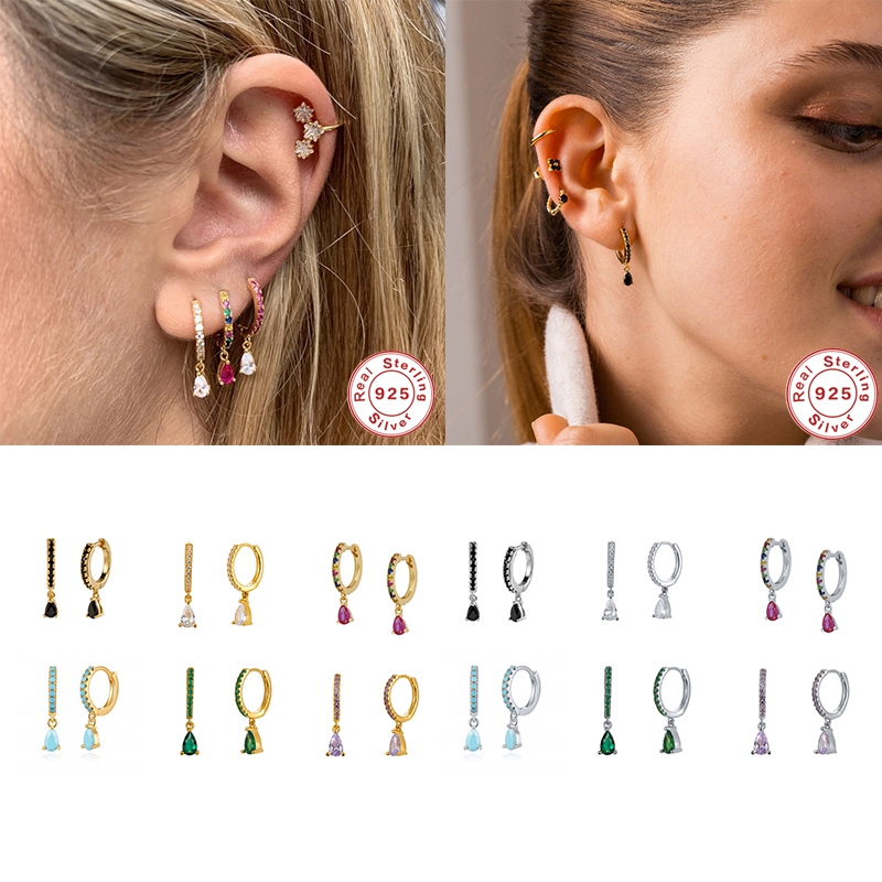 925 Sterling Silver Pendientes Bling CZ Rainbow Zircon Hoop Earrings For Engagement Birthday Gift Bohemia Fine Earrings Jewelry
925 Sterling Silver Pendientes Bling CZ Rainbow Zircon Hoop Earrings For Engagement Birthday Gift Bohemia Fine Earrings Jewelry