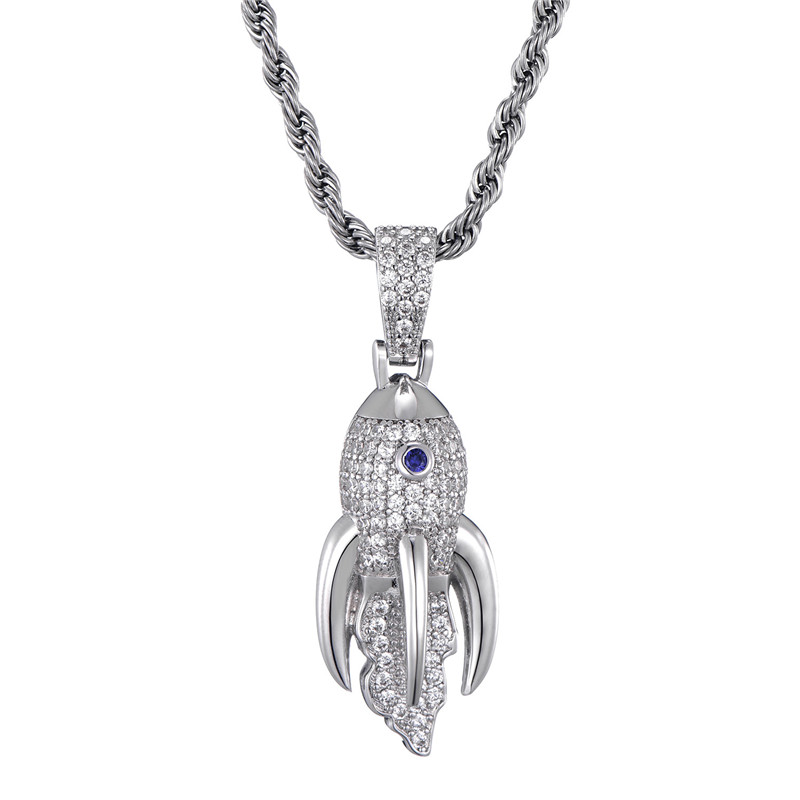 Iced Out Rocket Pendant Necklaces 2 Colors Luxury Zircon Men'S Hip Hop Jewelry For Men Women Gift Drop Shipping
Iced Out Rocket Pendant Necklaces 2 Colors Luxury Zircon Men'S Hip Hop Jewelry For Men Women Gift Drop Shipping