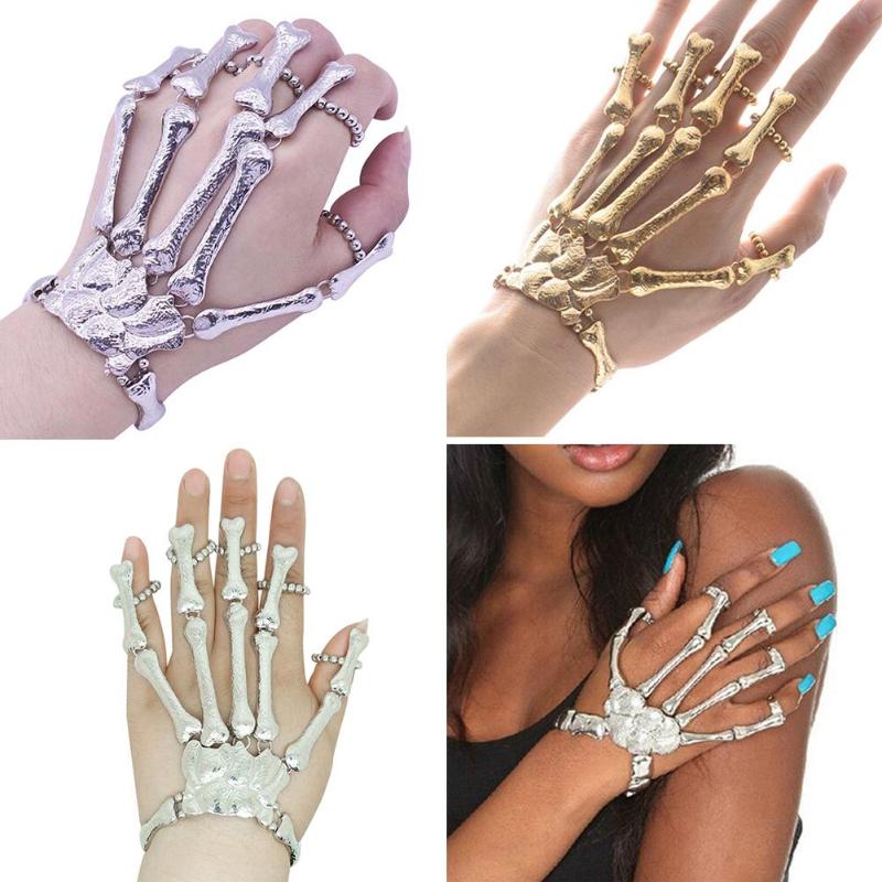 Tennis Punk Gothic Skeleton Skull Bone Hand Bangle Finger Bracelet Neutral-bracelet Streetwear Jewelry Accessory Gift
Tennis Punk Gothic Skeleton Skull Bone Hand Bangle Finger Bracelet Neutral-bracelet Streetwear Jewelry Accessory Gift