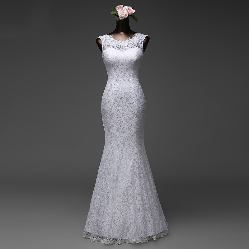 new style lace floor length Wedding dresses Mermaid sleeveless vestido de noiva Bride dresses Floor-Length O-Neck wedding gowns, White
new style lace floor length Wedding dresses Mermaid sleeveless vestido de noiva Bride dresses Floor-Length O-Neck wedding gowns, White
